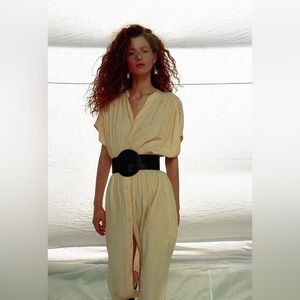 ZARA Wrinkle look rustic dress ->BELT NOT INCLUDED